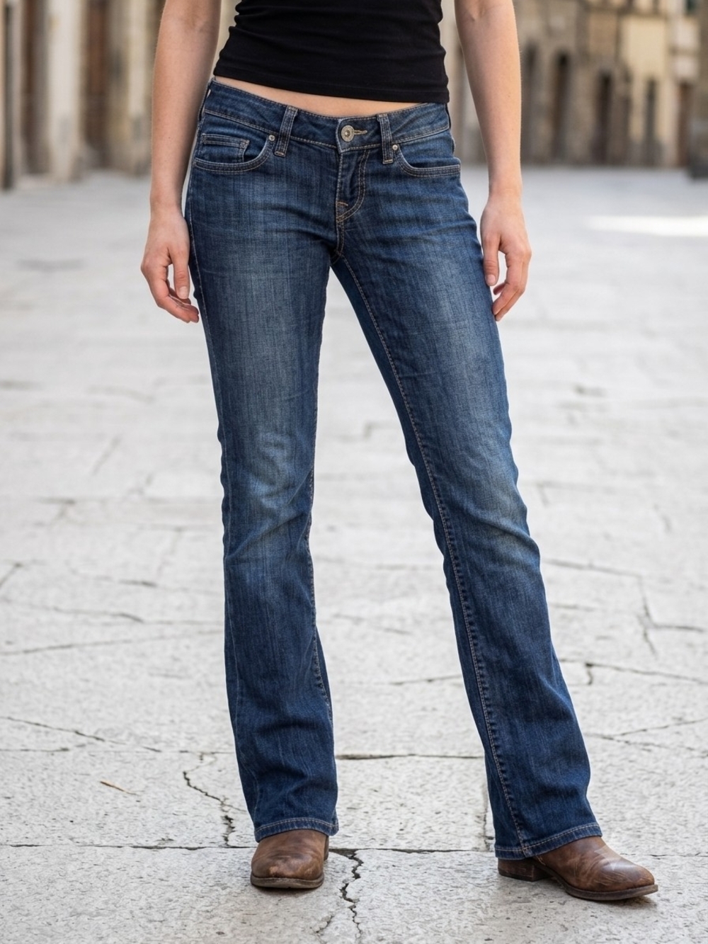 Y2K True Religion Trisha Bootcut Jeans Low Rise Horseshoe Pocket Indie Sleaze